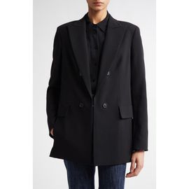 Akris Akris Lucia Double Breasted Wool Blend Blazer