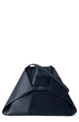 Akris Akris Medium AI Leather & Suede Convertible Shoulder Tote