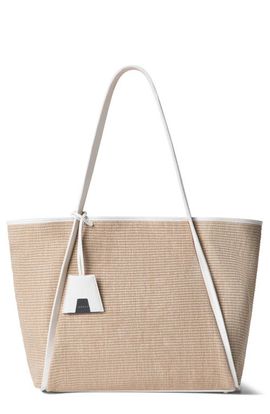 Akris Akris Medium Alex Raffia & Leather Shopper
