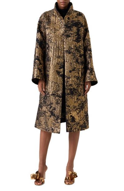 Akris Akris Metallic Jacquard A-Line Coat