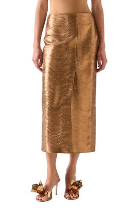 Akris Akris Metallic Leather Midi Skirt