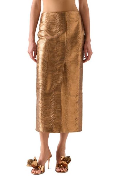 Akris Akris Metallic Leather Midi Skirt
