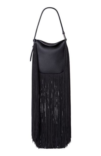 Akris Akris Mini Anna Fringe Leather Hobo Bag