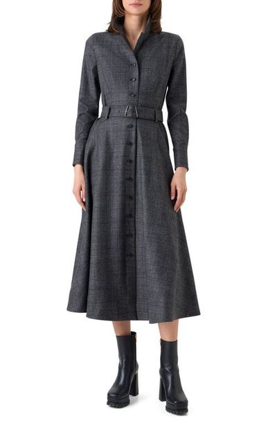 Akris Akris Prince Wool Flannel Midi Shirtdress