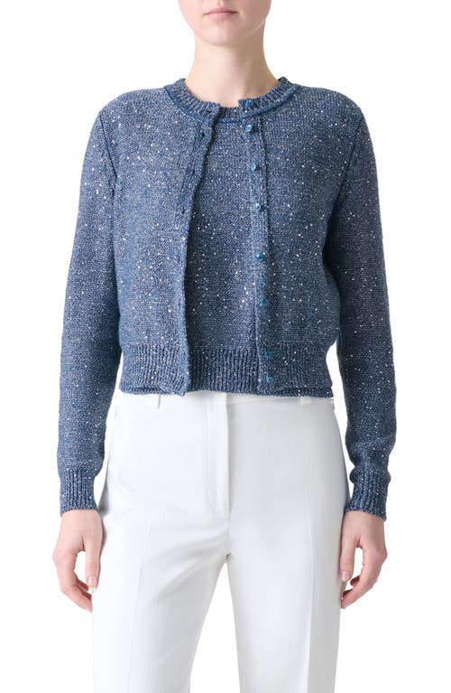 Akris Akris Sequin Knit Linen Blend Cardigan