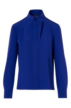 Akris Akris Stand Collar Silk Crepe Shirt