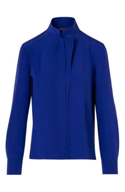 Akris Akris Stand Collar Silk Crepe Shirt