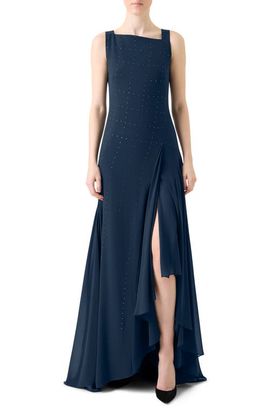 Akris Akris Stud Embellished Silk Gown