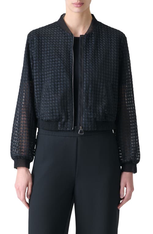 Akris Akris Taide Flower Grid Tulle Bomber Jacket