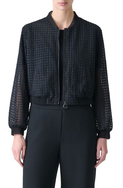 Akris Akris Taide Flower Grid Tulle Bomber Jacket