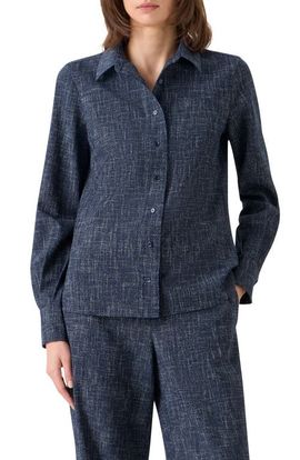 Akris Akris Wool Blend Tweed Button-Up Shirt