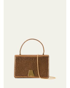 Akris Alice Mini Metallic Leather Top-Handle Bag