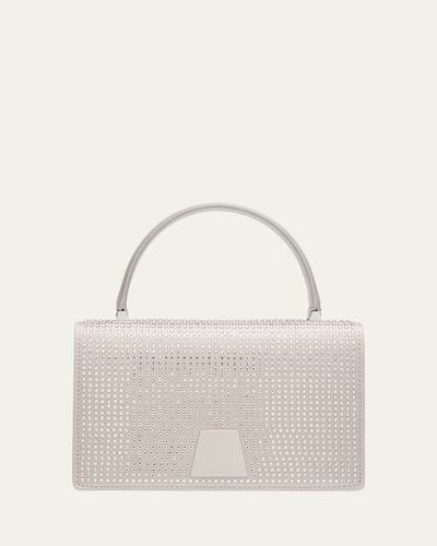 Akris Alice Mini Rhinestone Satin Top-Handle Bag