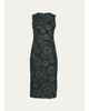 Akris Anemone Embroidered Silk Crêpe Midi Sheath Dress - 1