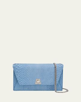 Akris Anouk Snakeskin Suede Envelope Clutch Bag