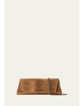 Akris Anouk Wavy Metallic Leather Clutch Bag