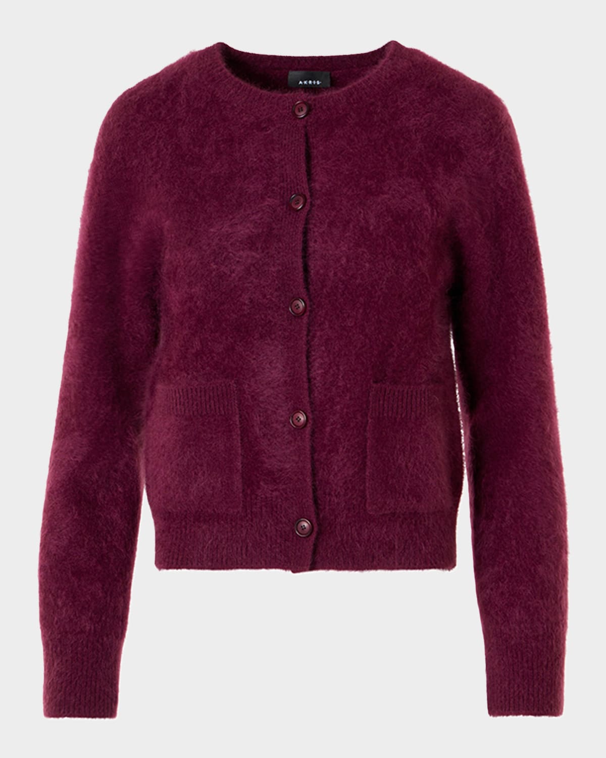 Akris Brushed Cashmere Crewneck Cardigan