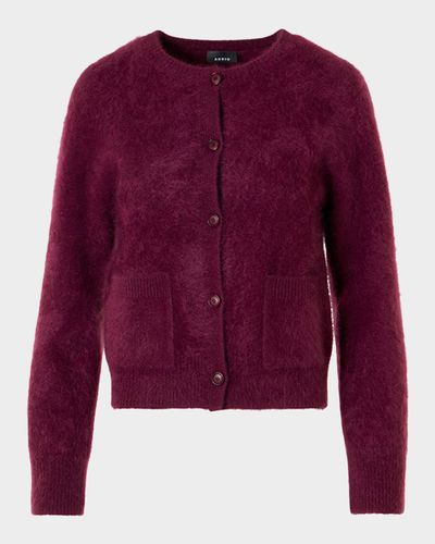 Akris Brushed Cashmere Crewneck Cardigan