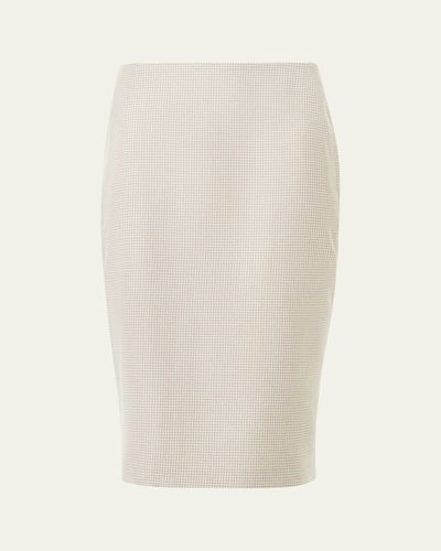 Akris Cashmere Pepita Pencil Skirt