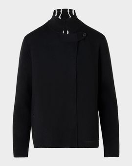 Akris Cashmere Reversible Zebra Knit Cardigan