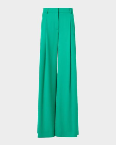Akris Cassie Wool Gabardine Flared Pants