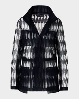 Akris Chianti Embroidered High Plains Sheer Tulle Jacket