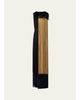 Akris Colorblock Oro Lienzo Fringe Column Gown - 1