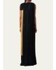 Akris Colorblock Oro Lienzo Fringe Column Gown - 3