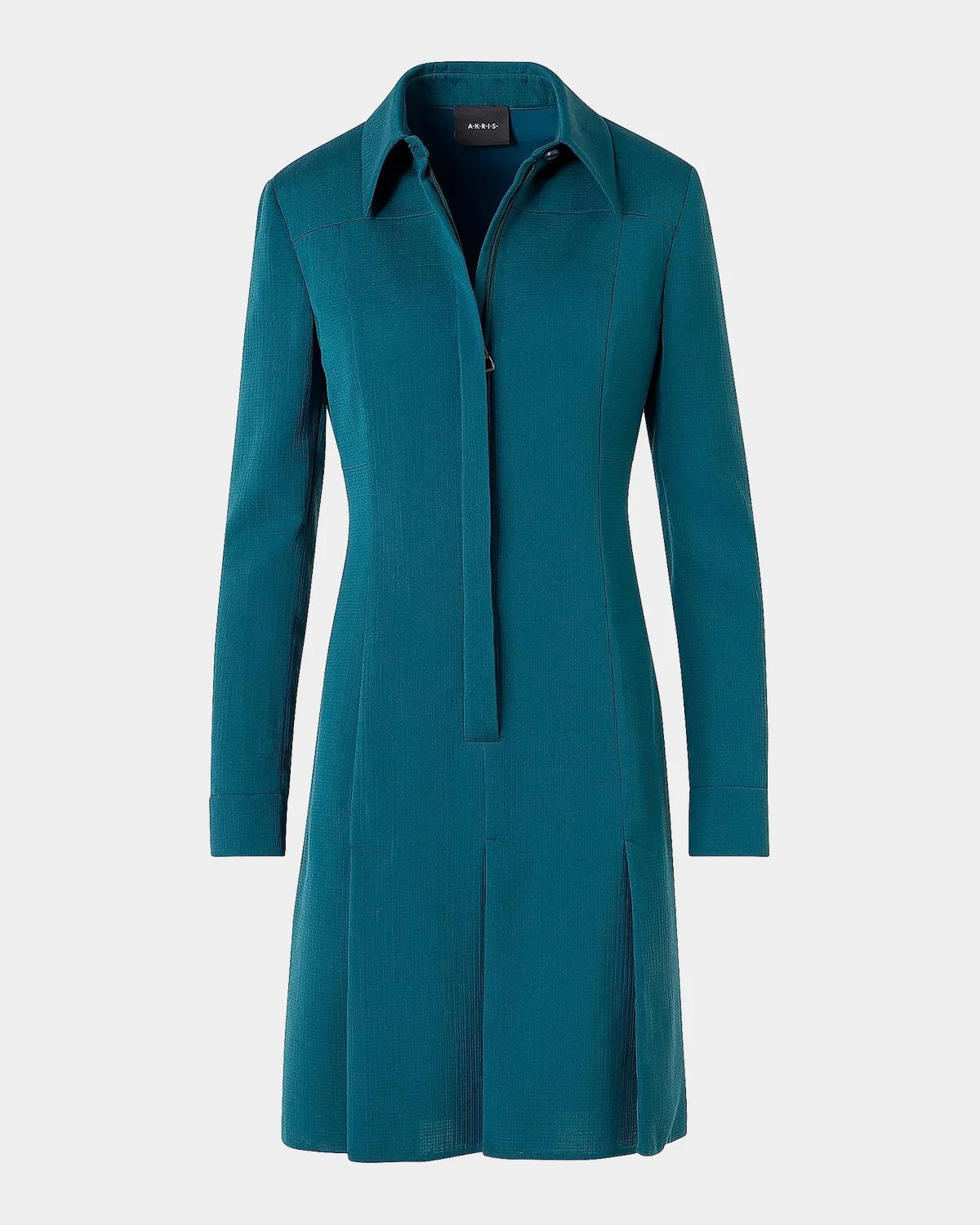 Akris Cotton-Silk Seersucker Shirtdress