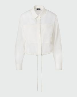 Akris Cotton Drawstring Collared Blouson Shirt