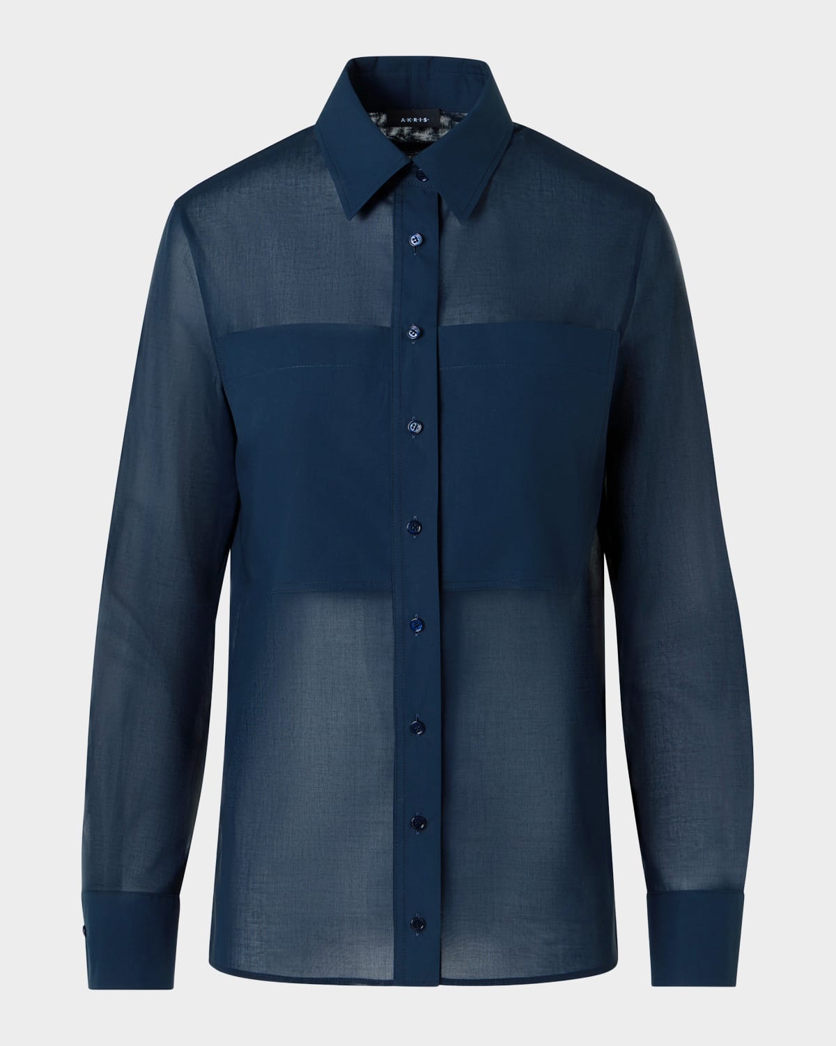 Akris Cotton Voile Button-Down Tunic Blouse