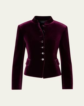 Akris Deva Velvet Single-Breasted Fitted Jacket