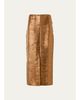 Akris Embroidered Lame Nappa Leather Midi Pencil Skirt - 1