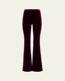 Akris Faris Neoprene Velvet Bootcut-Leg Pants