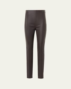 Akris Flame Leather Skinny-Leg Ankle Pants