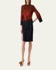 Akris Fuego-Print Long-Sleeve Wool Double-Face Slit Dress - 2