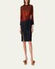 Akris Fuego-Print Long-Sleeve Wool Double-Face Slit Dress - 4