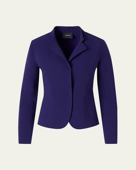 Akris Hamer Bi-Stretch Wool Double-Face Short Jacket
