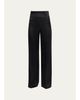 Akris High-Rise Silk Satin Wide-Leg Trousers - 1