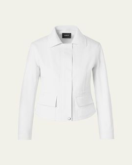Akris Hugh Stretch Denim Zip Jacket