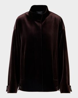 Akris Huma Velvet Neoprene Parka Jacket
