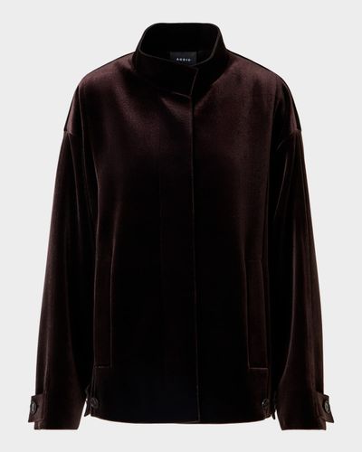Akris Huma Velvet Neoprene Parka Jacket
