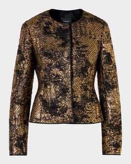 Akris Kelis Metallic Jacquard Jacket