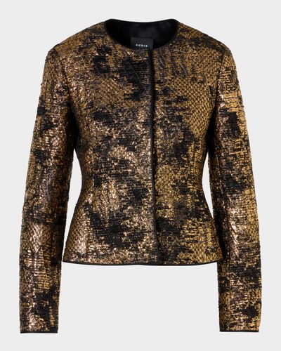 Akris Kelis Metallic Jacquard Jacket