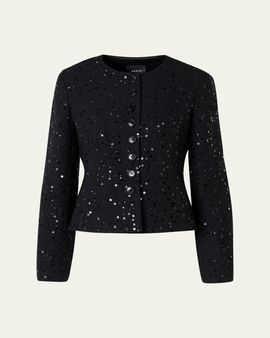 Akris Kelis Sequined Tweed Jacket