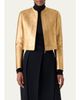 Akris Klaus Lamé Nappa Leather Crop Jacket - 4