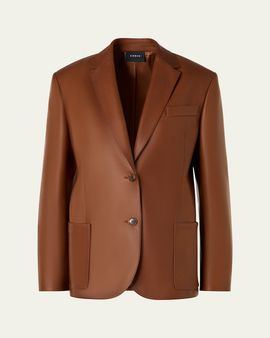 Akris Kora Nappa Leather Single-Breasted Jacket