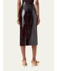 Akris Lacquered Eel Leather Slit Midi Pencil Skirt - 3