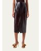 Akris Lacquered Eel Leather Slit Midi Pencil Skirt - 4