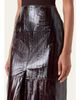 Akris Lacquered Eel Leather Slit Midi Pencil Skirt - 5
